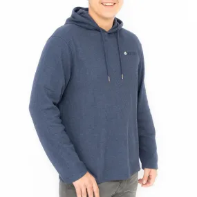 Saltrock Mens Waffle Texture Hooded Top Steel Navy Blue Cotton Blend