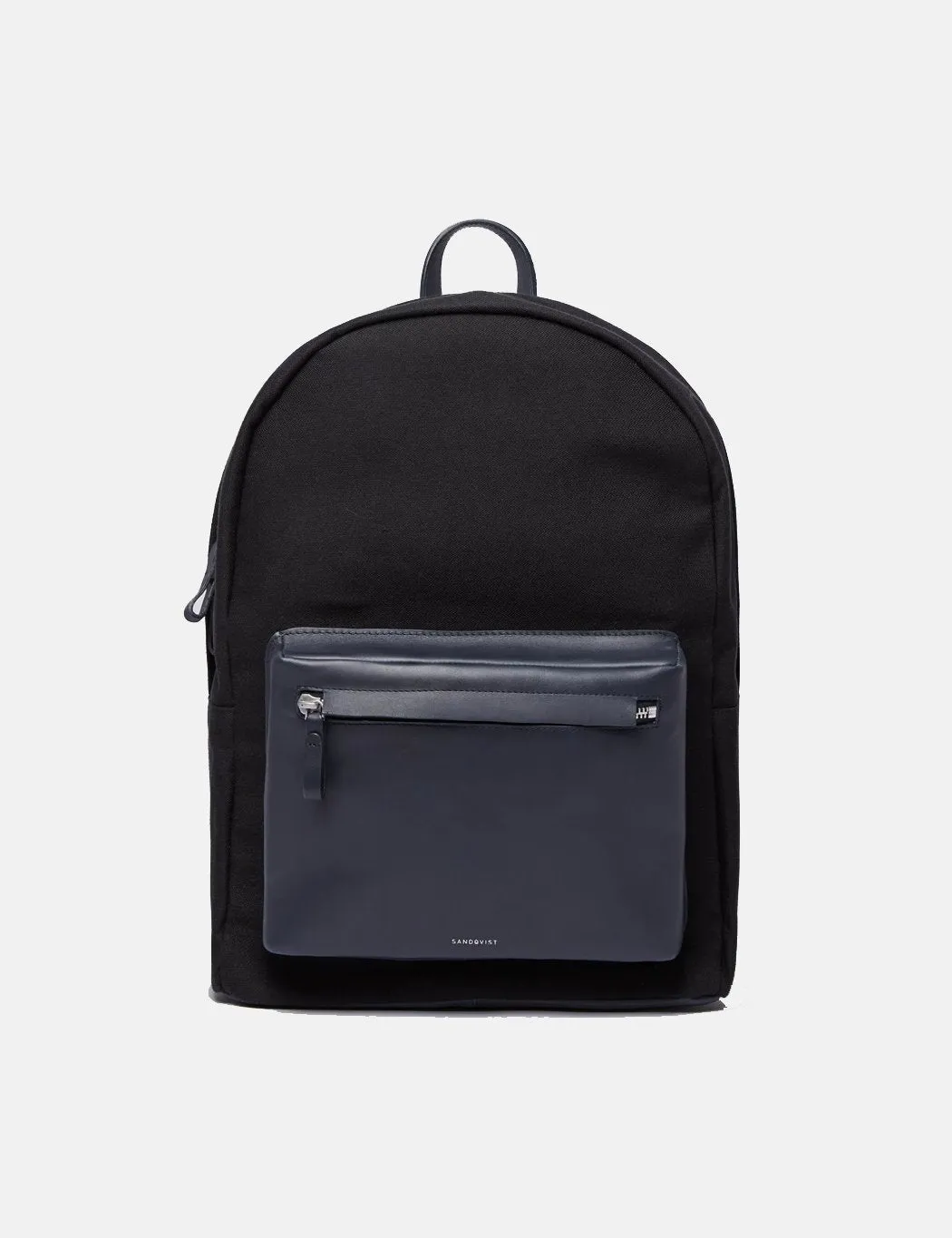 Sandqvist Ingvar Backpack (Canvas/Leather) - Black/Navy Blue