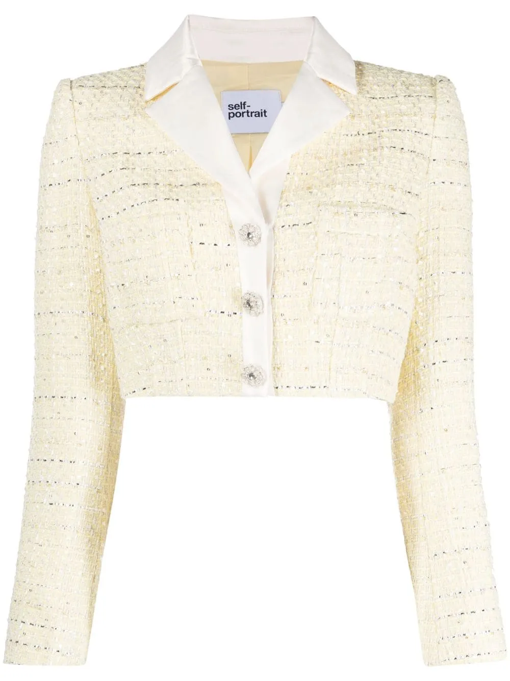 Self Portrait Boucle Cropped Jacket | Luxury and style at your fingertips