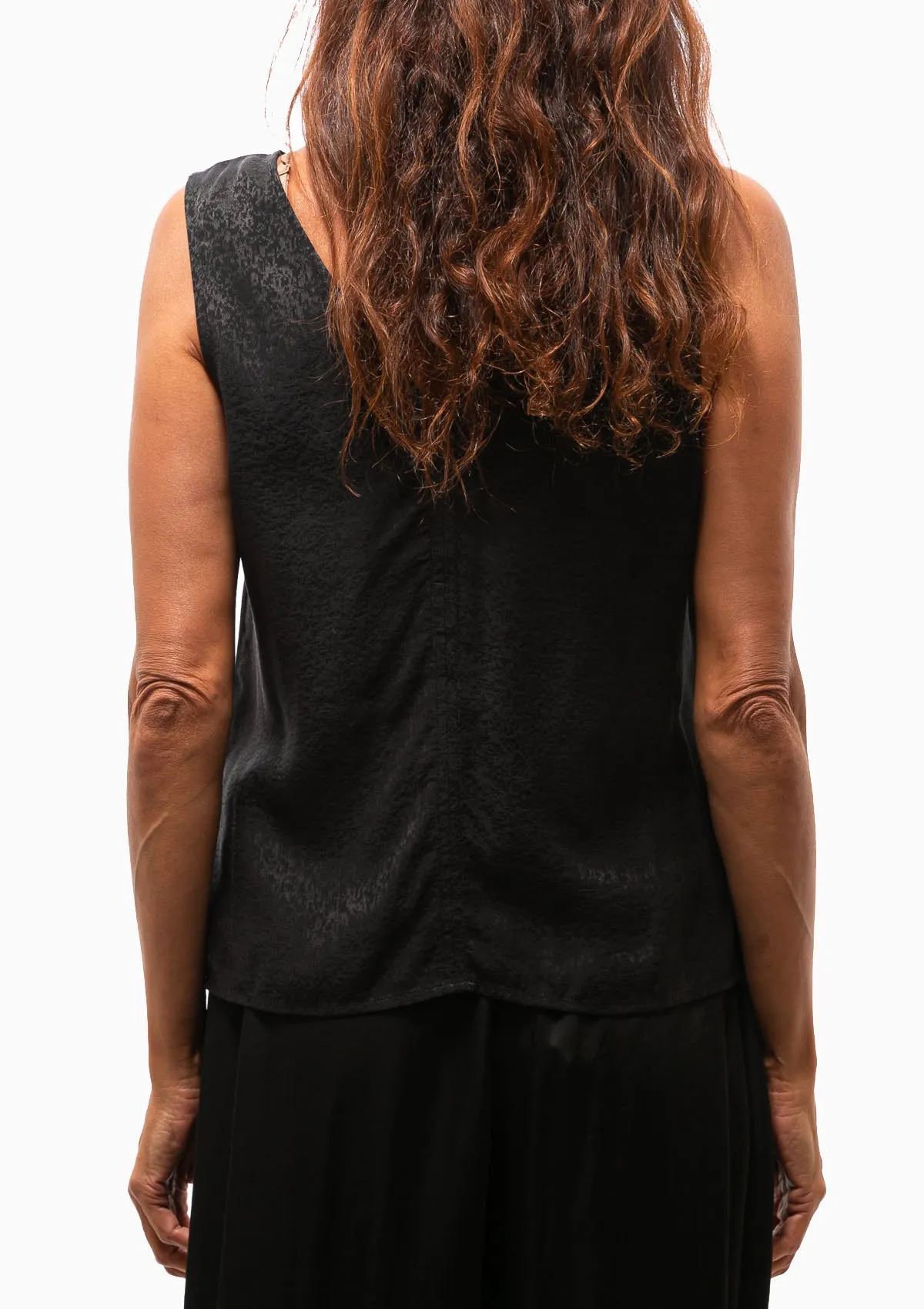 Silk Jacquard Ada Tank | Black