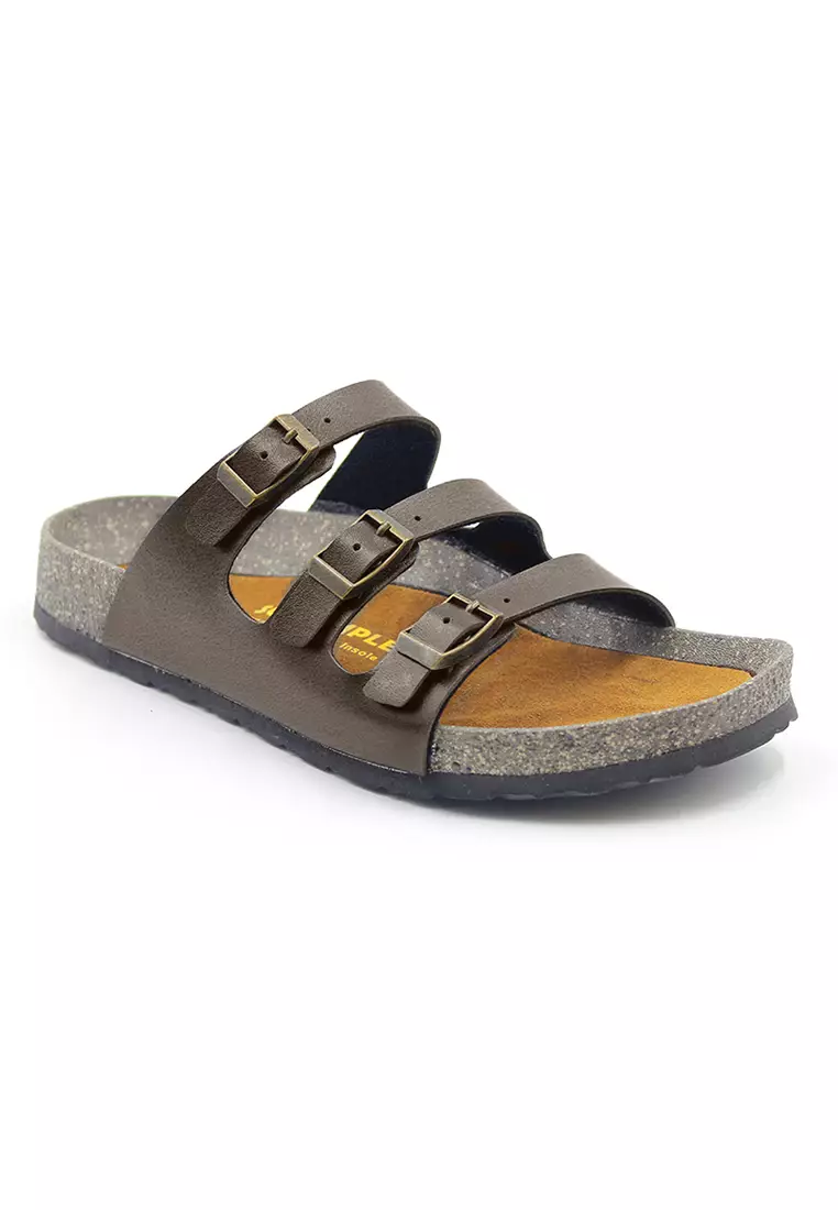 SoleSimple Ely - Dark Brown Leather Sandals & Flip Flops & Slipper