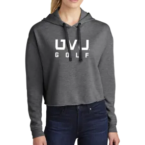 Sport-Tek Ladies PosiCharge Tri-Blend Wicking Fleece Crop Hooded Pullover - UVU Golf