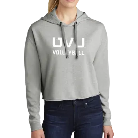 Sport-Tek Ladies PosiCharge Tri-Blend Wicking Fleece Crop Hooded Pullover - UVU Volleyball