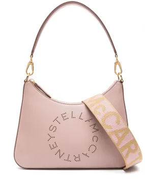 STELLA MCCARTNEY Turquoise Faux Leather Stella Shoulder Handbag with Perforated Logo Detail