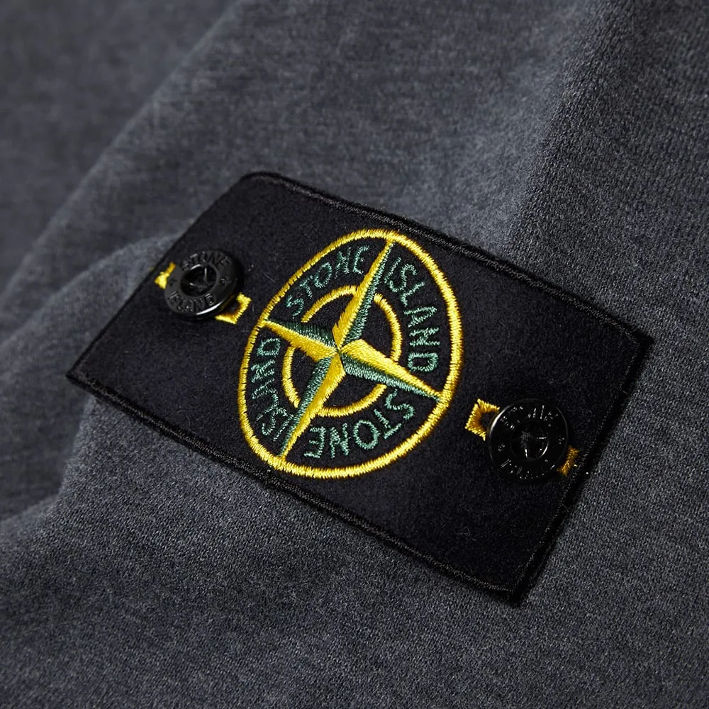 Stone Island Garment Dyed Zipped Cotton Fleece Hooded SweatCharcoal Marl