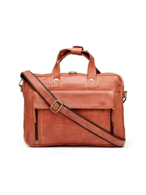 Teakwood Leather Unisex Laptop Bag - Tan