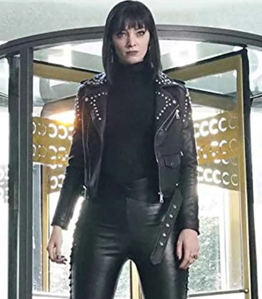 THE GIFTED EMMA DUMONT (LORNA DANE) BLACK LEATHER JACKET