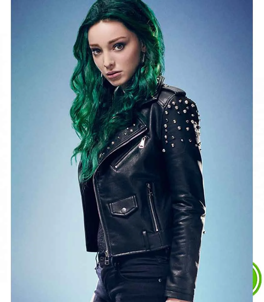 THE GIFTED EMMA DUMONT (LORNA DANE) BLACK LEATHER JACKET