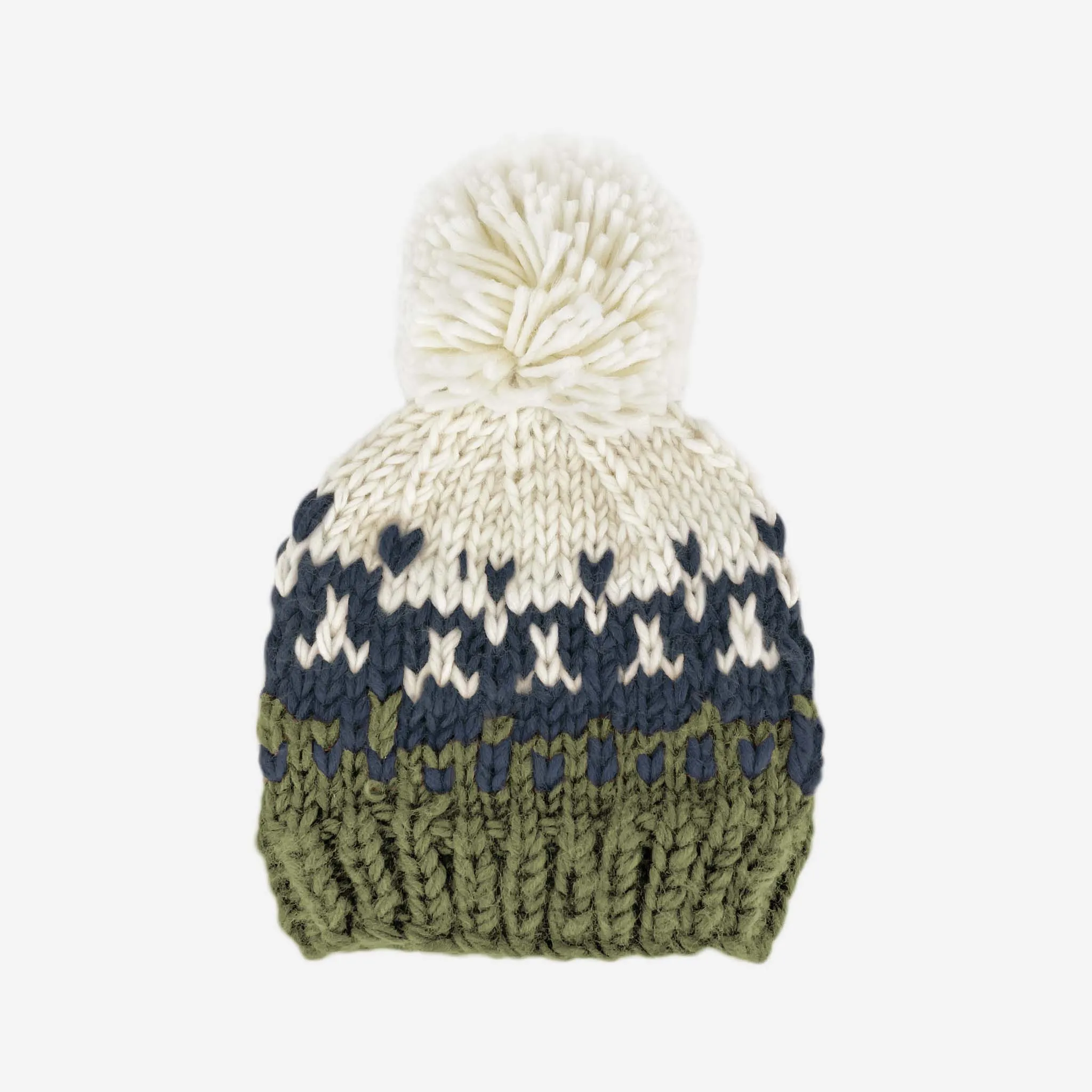 The Nell Stripe Hat - Navy + Olive - BABY