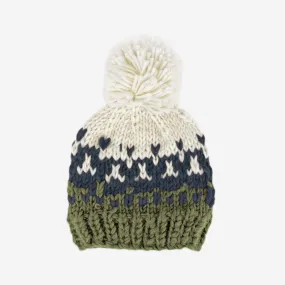 The Nell Stripe Hat - Navy + Olive - BABY