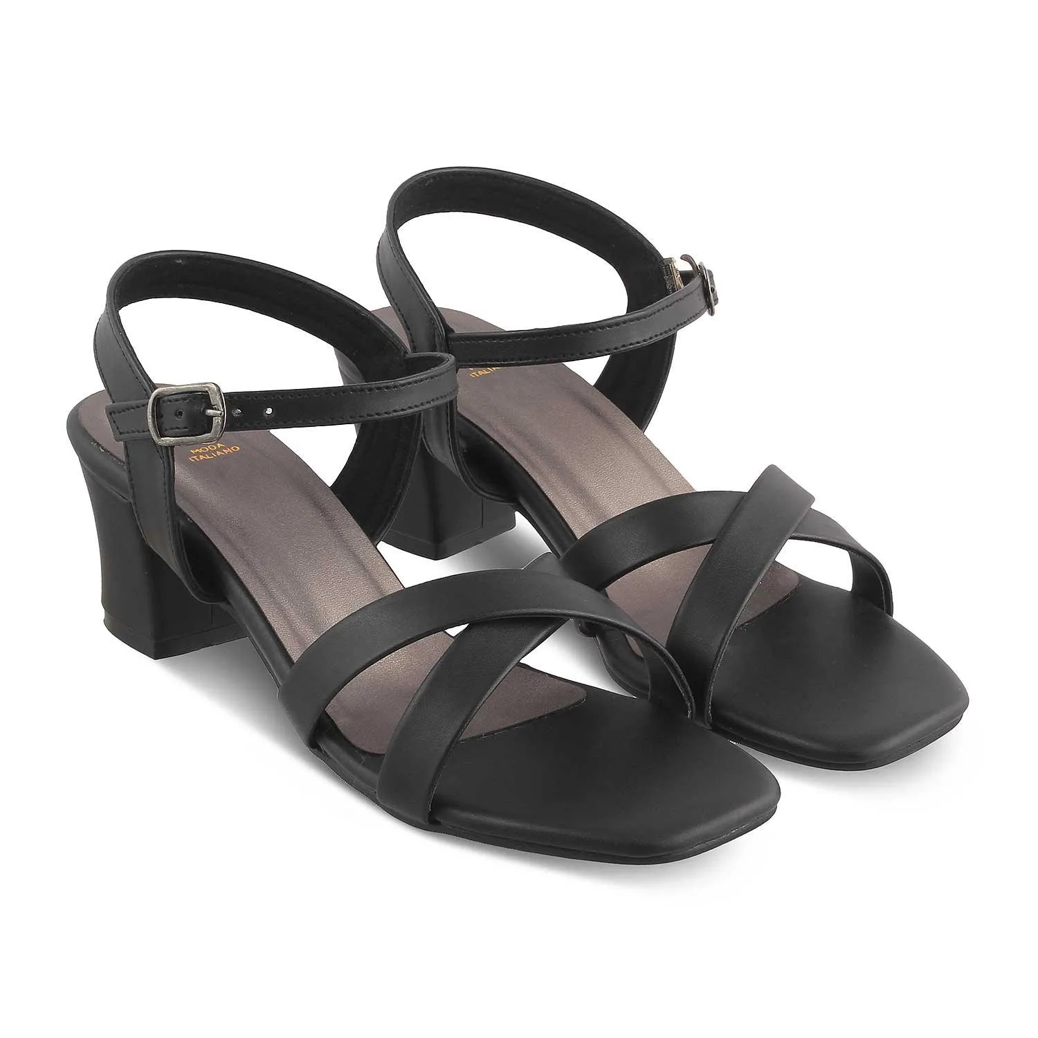 The Roche Black Women's Dress Block Heel Sandals Tresmode