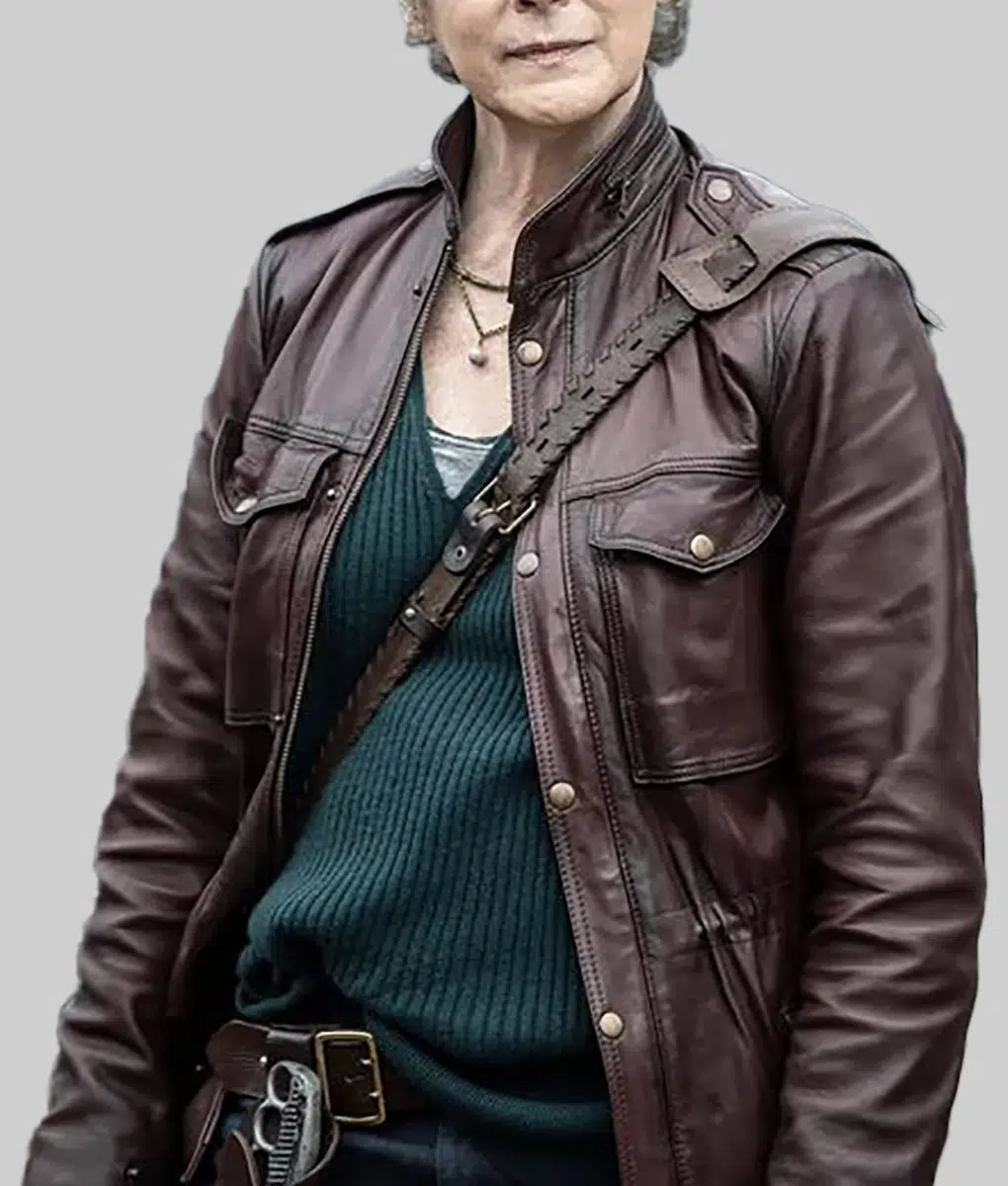 The Walking Dead Melissa McBride (Carol Peletier) Leather Biker Jacket | TLC UK