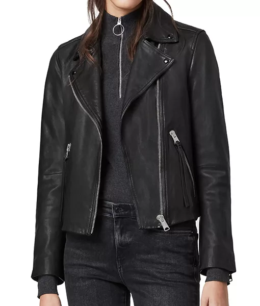 The Winchester's Mary Campbell (Meg Donnelly) Black Biker Leather Jacket | TLC