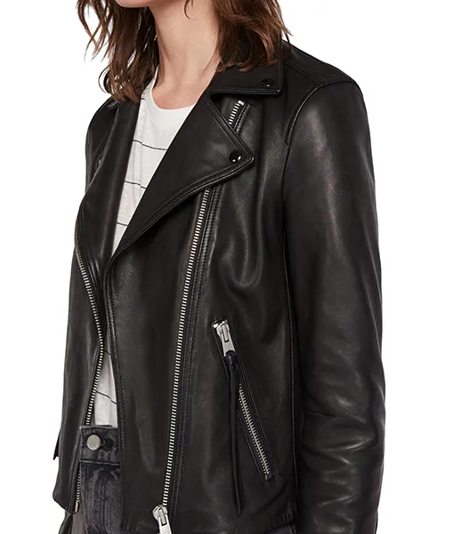 The Winchester's Mary Campbell (Meg Donnelly) Black Biker Leather Jacket | TLC