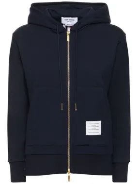 Thom Browne   Zip-up cotton jersey sweatshirt hoodie 