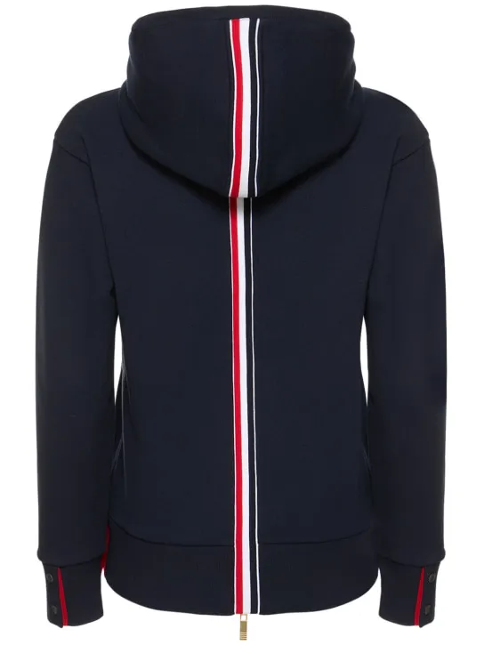 Thom Browne   Zip-up cotton jersey sweatshirt hoodie 