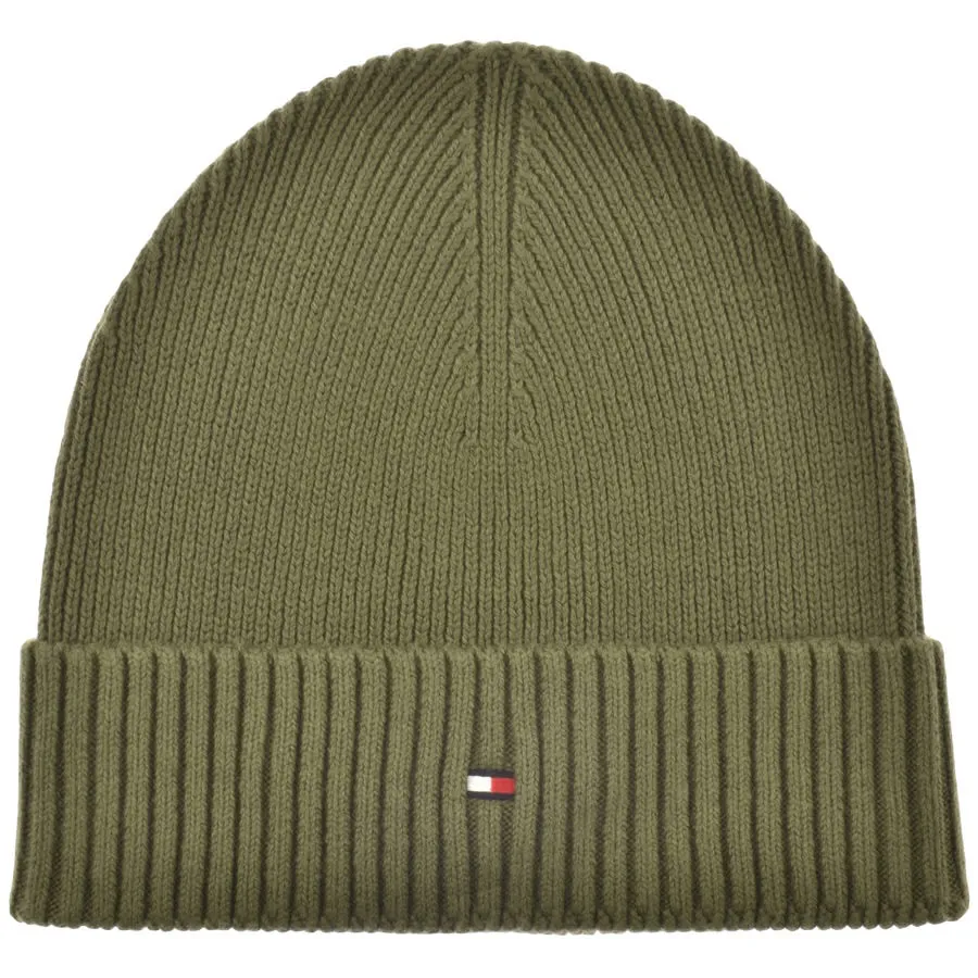 Tommy Hilfiger Essential Flag Beanie Hat Green