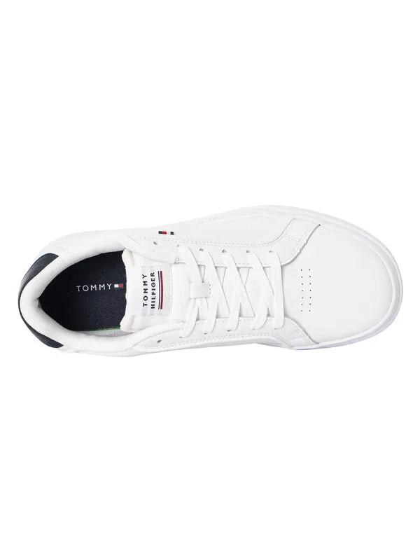 Tommy Hilfiger Low-Top Cupsole Leather Trainers - White