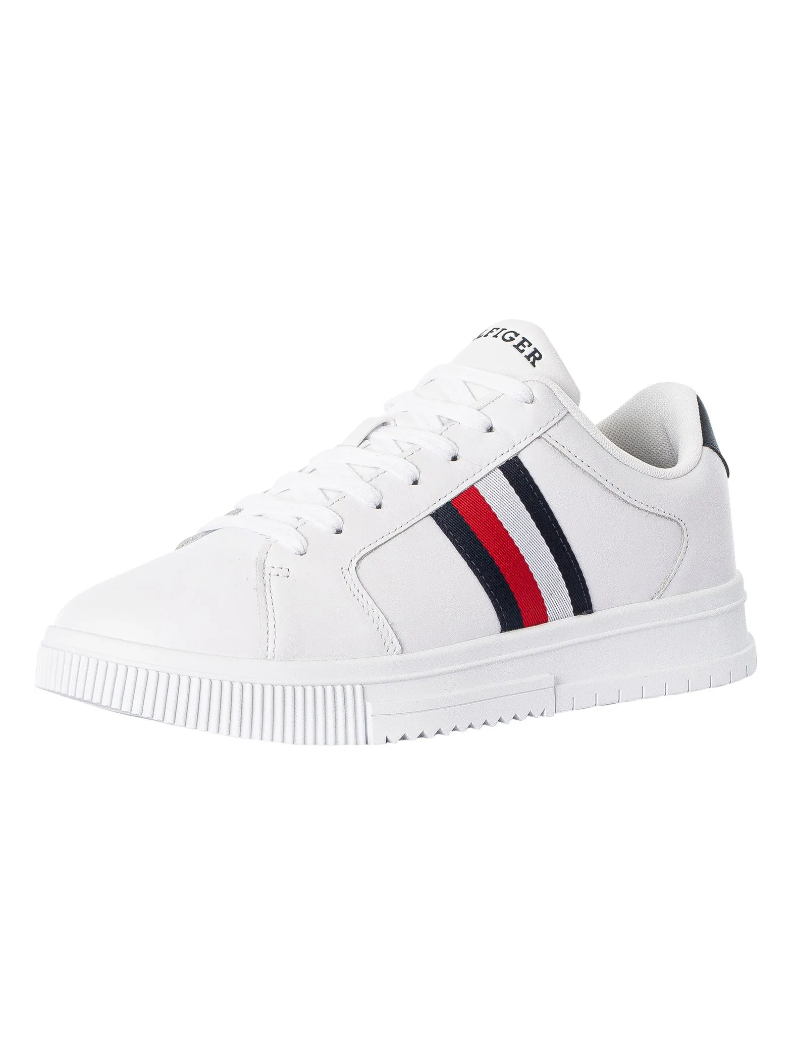 Tommy Hilfiger Supercup Leather Stripes Trainers - White