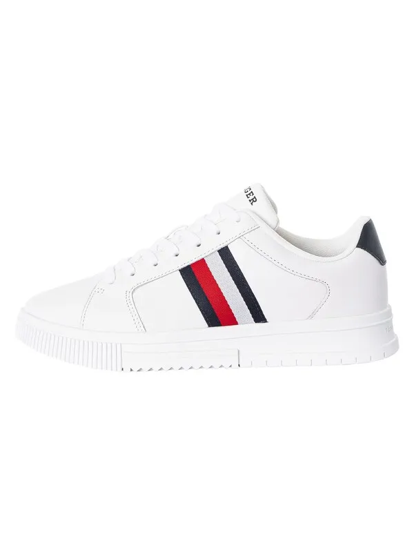 Tommy Hilfiger Supercup Leather Stripes Trainers - White