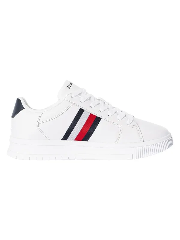 Tommy Hilfiger Supercup Leather Stripes Trainers - White