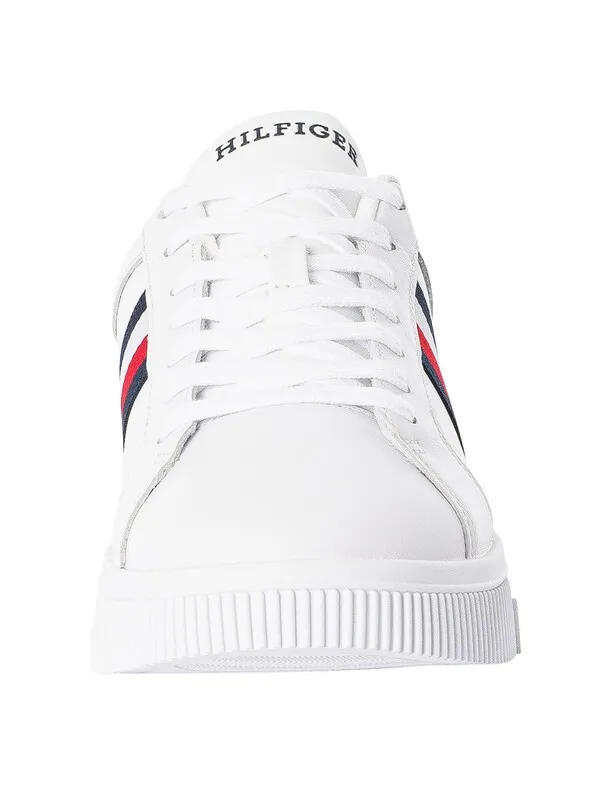 Tommy Hilfiger Supercup Leather Stripes Trainers - White