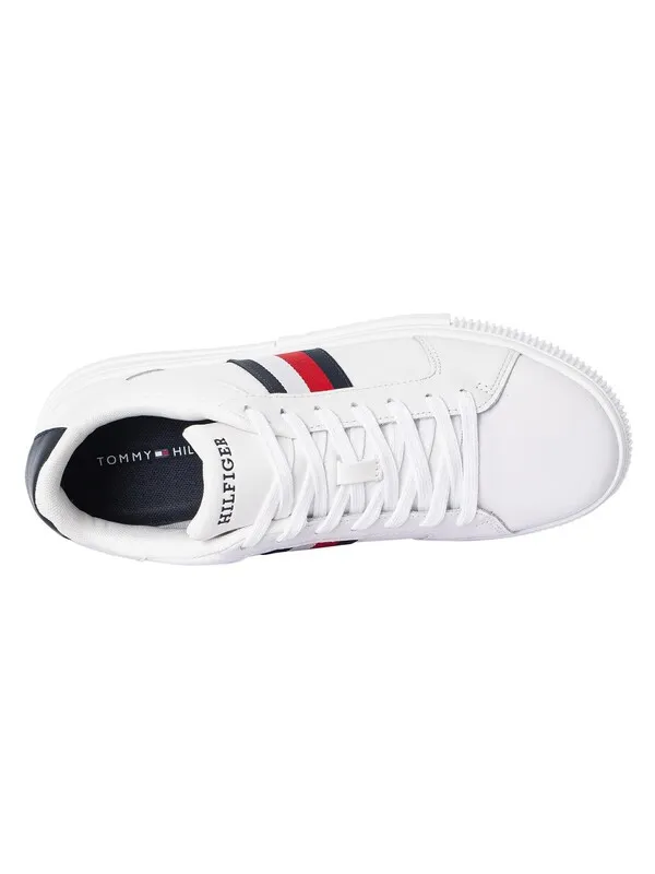 Tommy Hilfiger Supercup Leather Stripes Trainers - White