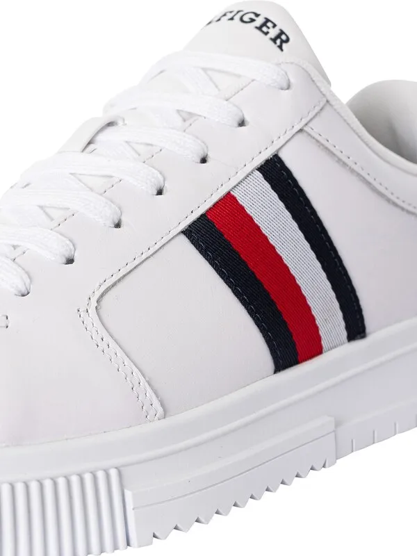 Tommy Hilfiger Supercup Leather Stripes Trainers - White