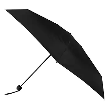 Totes ECO-BRELLA® Black Miniflat Thin Handbag Umbrella Black | Kaleidoscope