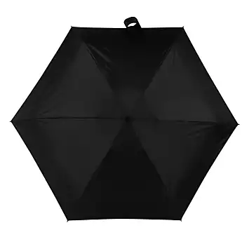 Totes ECO-BRELLA® Black Miniflat Thin Handbag Umbrella Black | Kaleidoscope