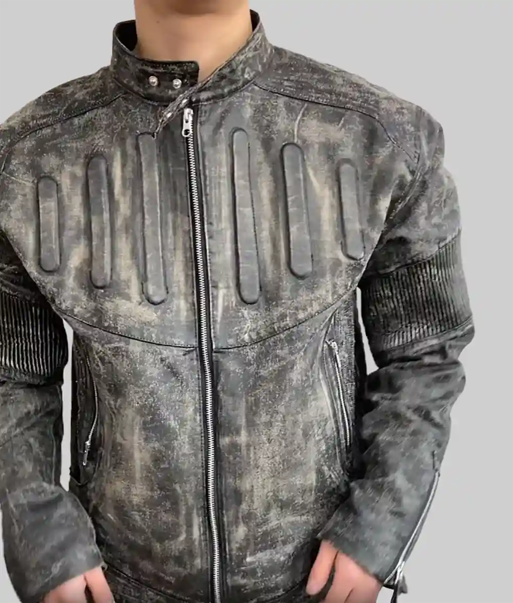 Travis Scott Juntae Kim Distressed Leather Biker Jacket | TLC UK