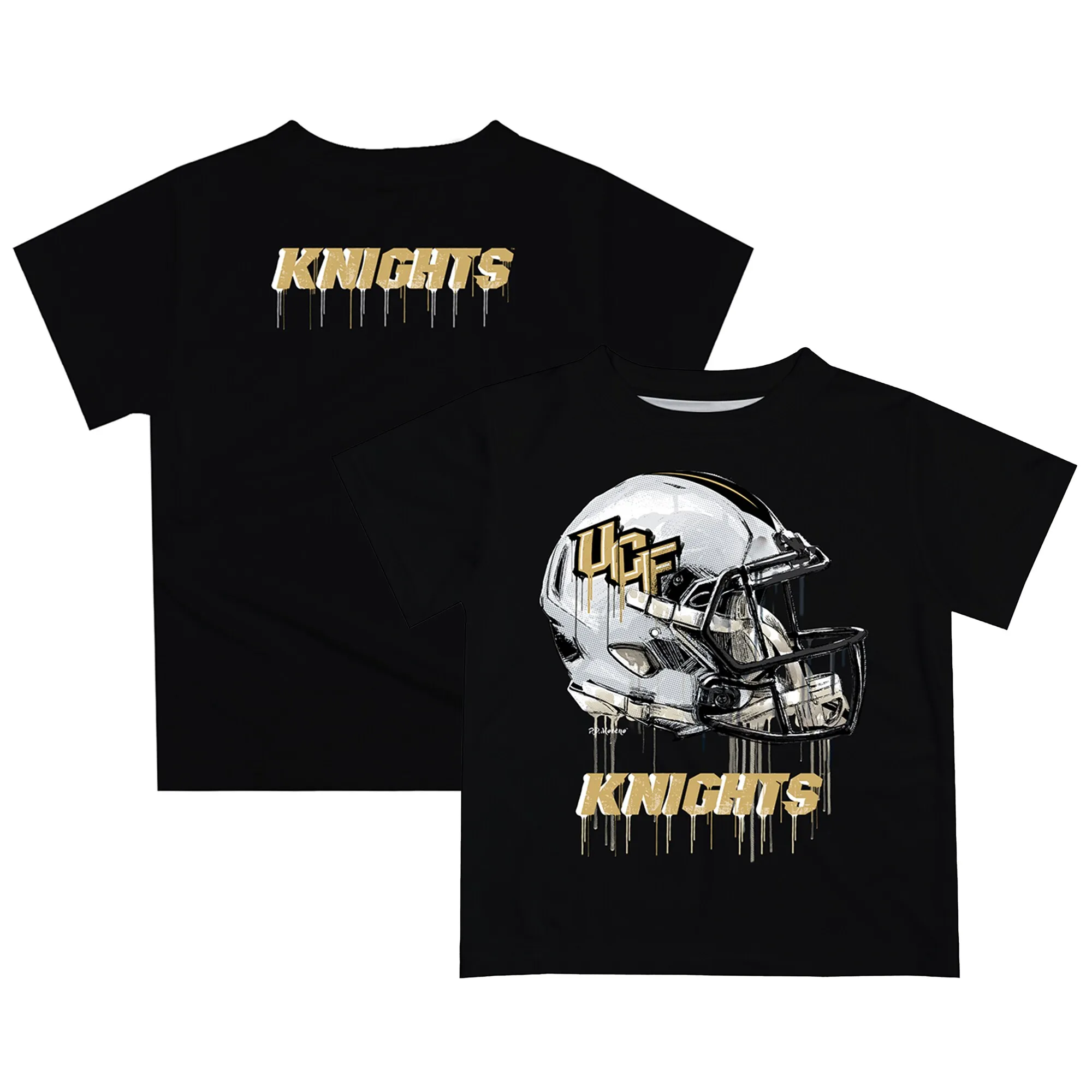 UCF Knights Youth Black Dripping Helmet T-Shirt