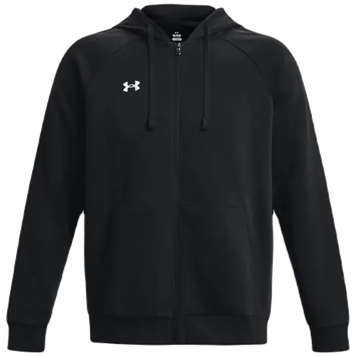 Under Armour Men's Black/White Rival Fleece Full Zip Hoodie