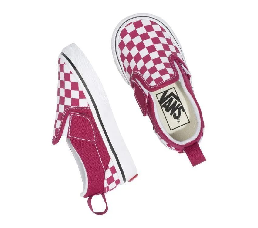 VANS INFANT SLIP-ON V CHECKER - Cerise/True White