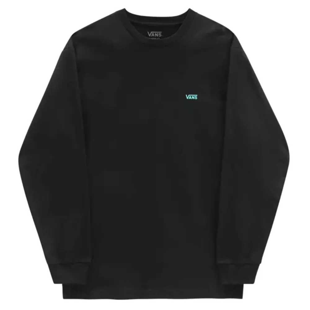 Vans Left Chest Hit Long Sleeve T Shirt - Black/Waterfall