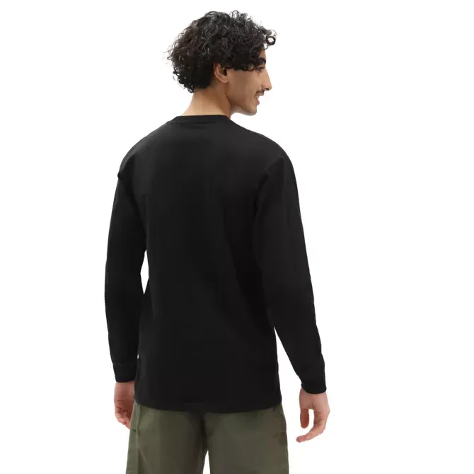 Vans Left Chest Hit Long Sleeve T Shirt - Black/Waterfall