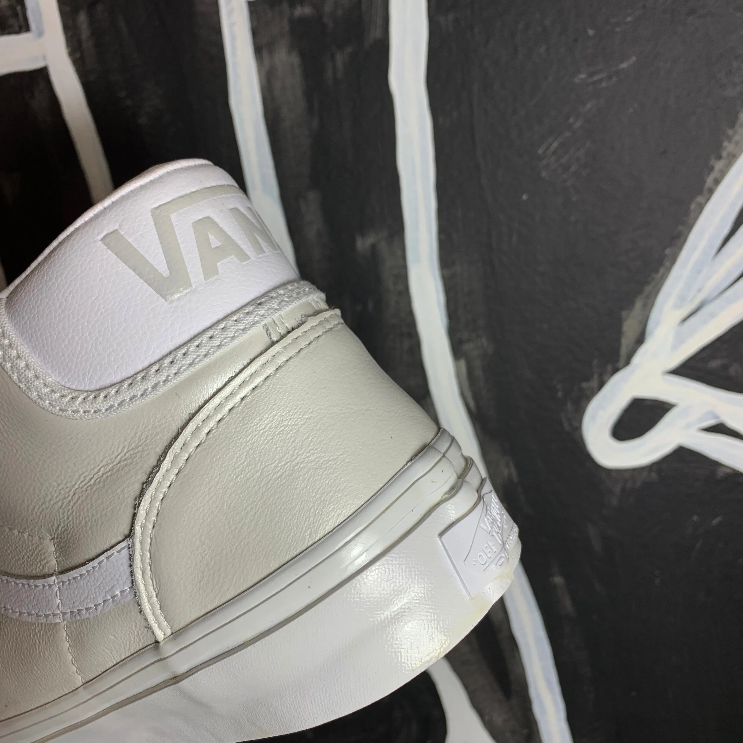 VANS SKATE MID SKOOL PEARL LEATHER WHITE