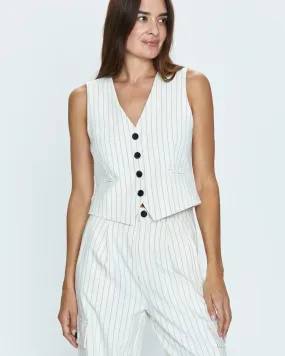 Vero Fitted Vest - Le Blanc Pinstripe