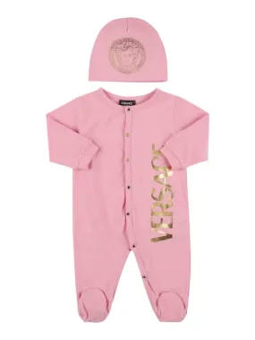 Versace   Cotton jersey romper & hat 