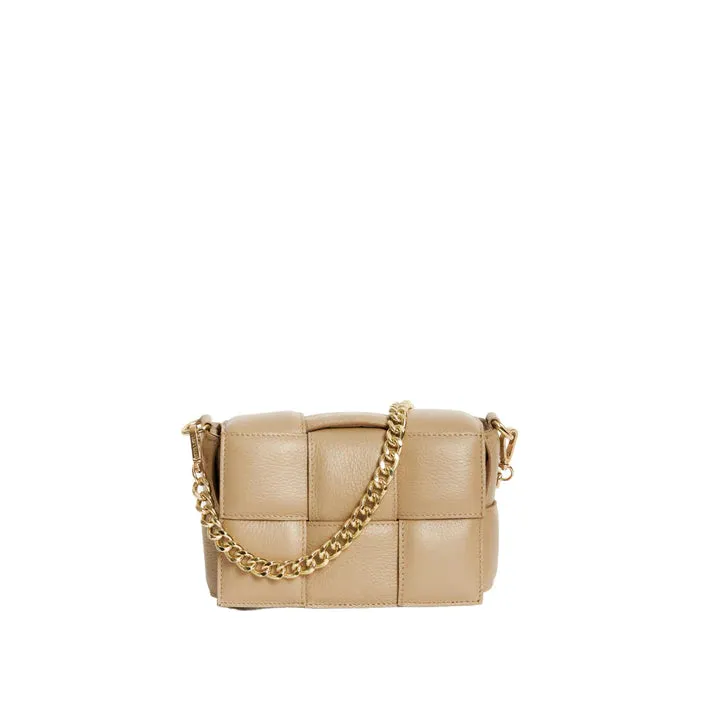 Vestirsi      VESTIRSI - MARGOT LEATHER WOVEN BAG (BEIGE)