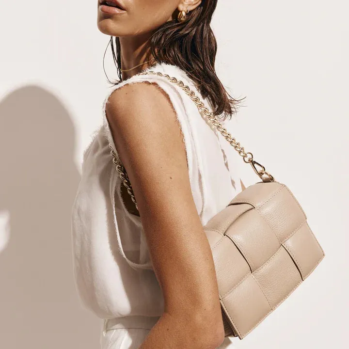 Vestirsi      VESTIRSI - MARGOT LEATHER WOVEN BAG (BEIGE)