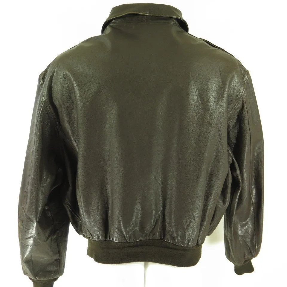 Vintage 90s Cooper A-2 Goatskin Leather Jacket Mens 52 NRA Anniversary Flight