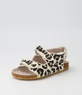 WALNUT Bec Mini Sandal Tot Ginger Leopard Canvas Sandals