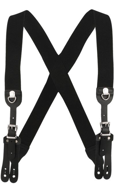 Welch Workwear Men's 2-In X-Back Cinch-Up Button-On Suspender in Black, 46-In