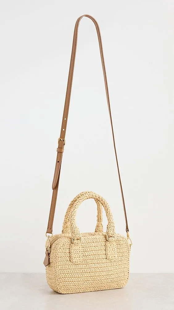 What Goes Around Comes Around   Miu Miu Beige Raffia Handbag Mini 