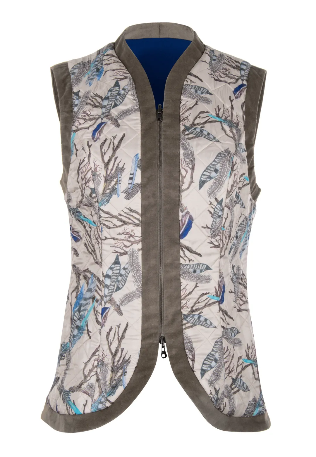 Winona Reversible Silk Vest in Narragansett and Sapphire