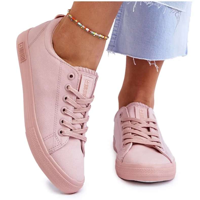 Women's Smooth Low Sneakers Big Star LL274059 Pink