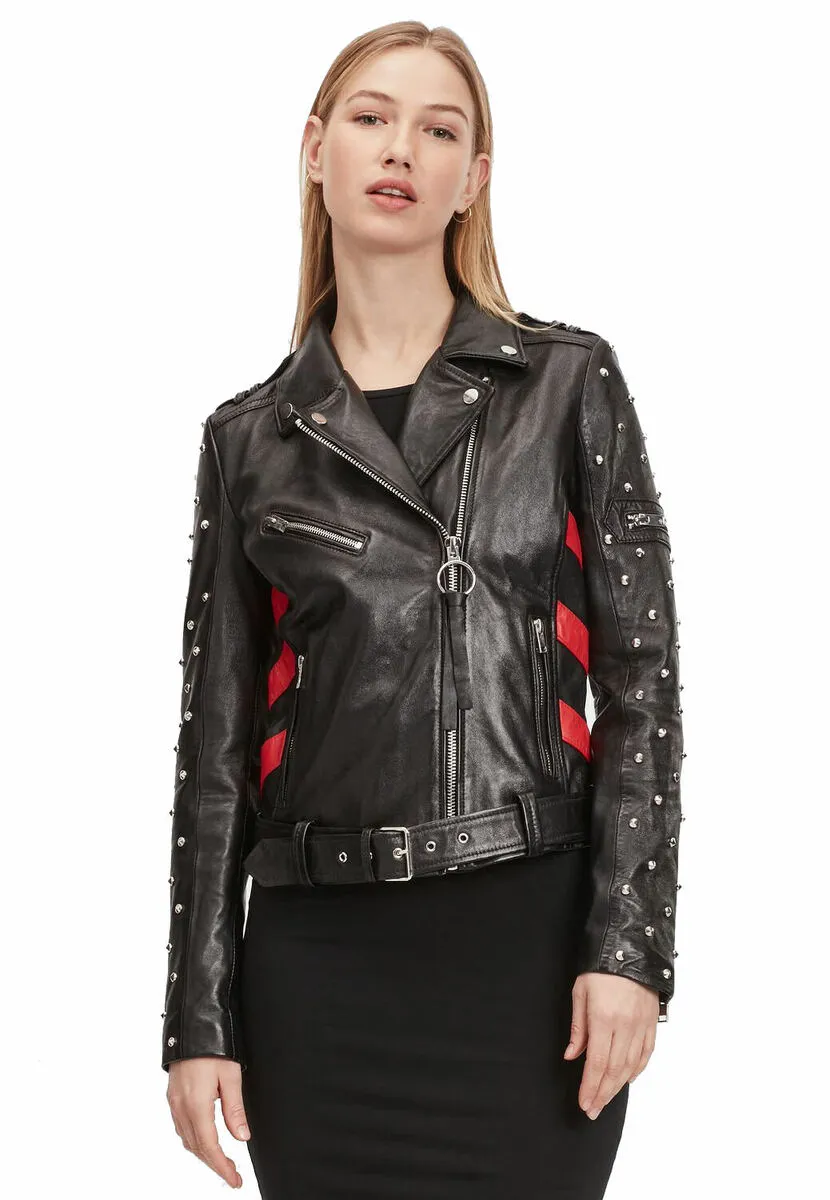 Women's (biker) jacket 2 G2WTaly - SF LAROXV - Black / Red - M0013679  -  Metal-shop