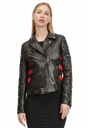 Women's (biker) jacket 2 G2WTaly - SF LAROXV - Black / Red - M0013679  -  Metal-shop