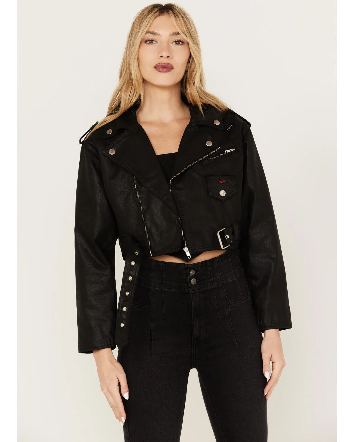 Wrangler X Fender Women's Cropped Moto Jacket